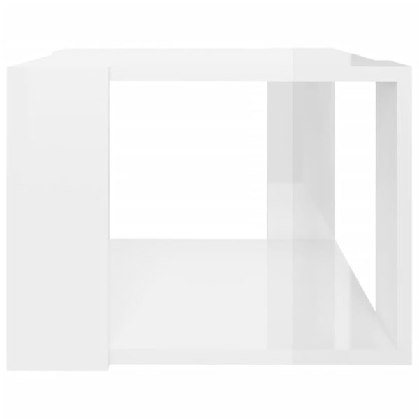 Tavolino Da Salotto Bianco Lucido 40x40x30 Cm Legno Multistrato - Image 4