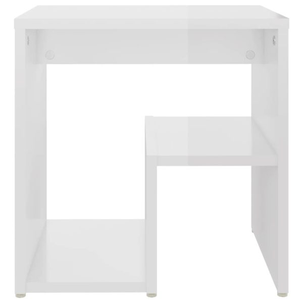 Comodini 2 Pz Bianco Lucido 40x30x40 Cm In Legno Multistrato - Image 4
