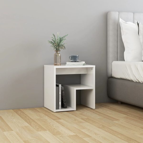 Comodini 2 Pz Bianco Lucido 40x30x40 Cm In Legno Multistrato - Image 6