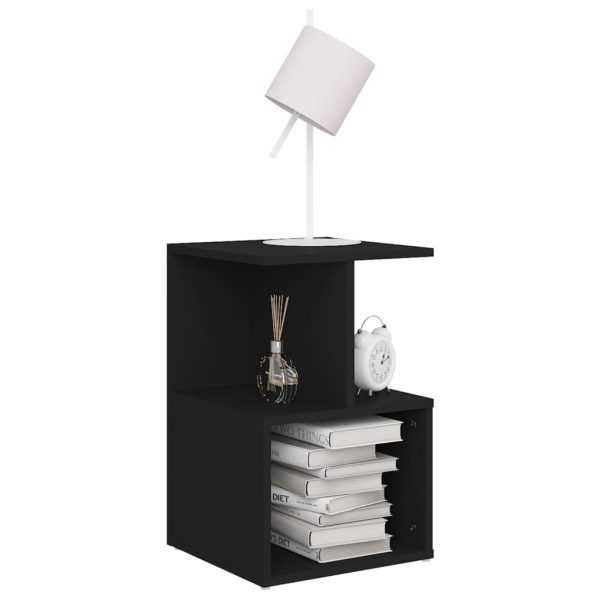 Comodini 2 Pz Neri 35x35x55 Cm In Legno Multistrato - Image 3
