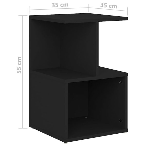 Comodini 2 Pz Neri 35x35x55 Cm In Legno Multistrato - Image 6