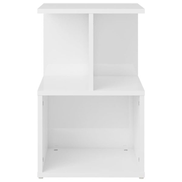 Comodino Bianco Lucido 35x35x55 Cm In Legno Multistrato - Image 4