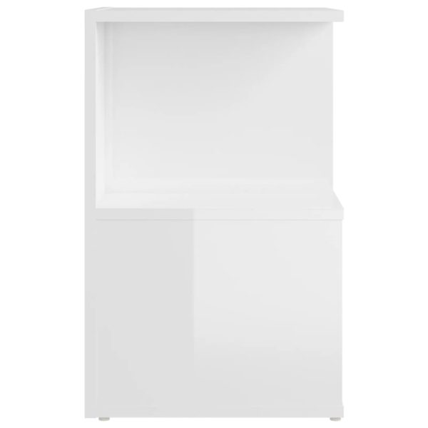 Comodino Bianco Lucido 35x35x55 Cm In Legno Multistrato - Image 5