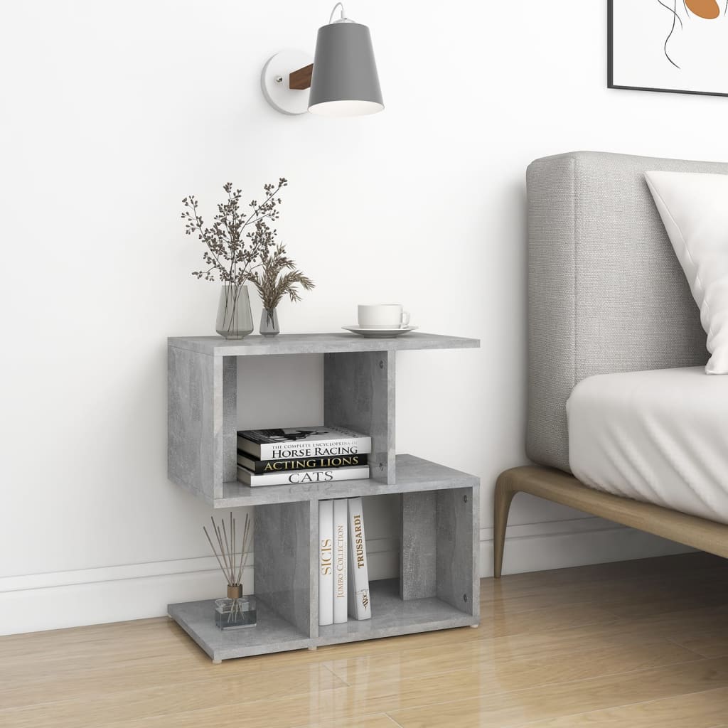 Comodini 2pz Grigio Cemento 50x30x51,5 Cm In Legno Multistrato