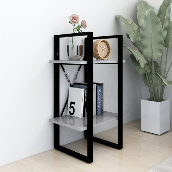 Libreria 2 Ripiani Grigio Cemento 40x30x70 Cm Legno Multistrato - Image 3