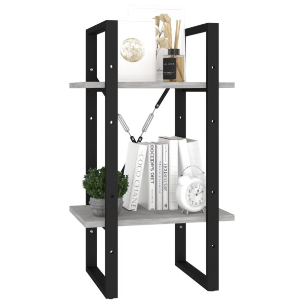 Libreria 2 Ripiani Grigio Cemento 40x30x70 Cm Legno Multistrato - Image 4