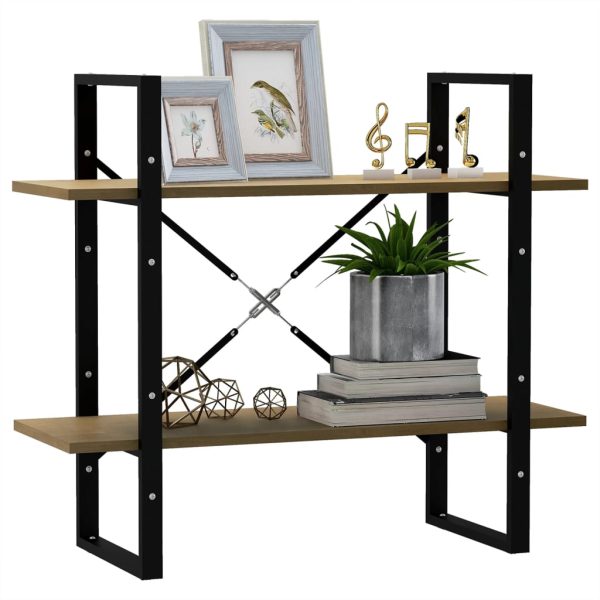 Libreria A 2 Ripiani 80x30x70 Cm In Legno Massello Di Pino - Image 4