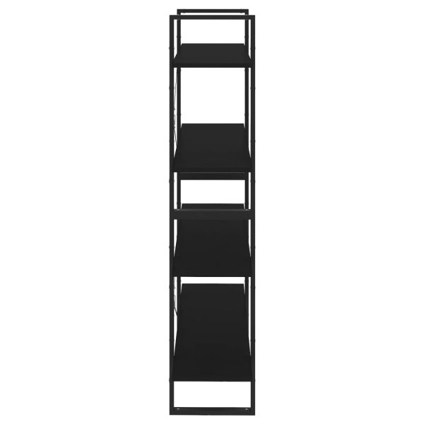 Libreria A 4 Ripiani Nera 100x30x140 Cm In Legno Multistrato - Image 6