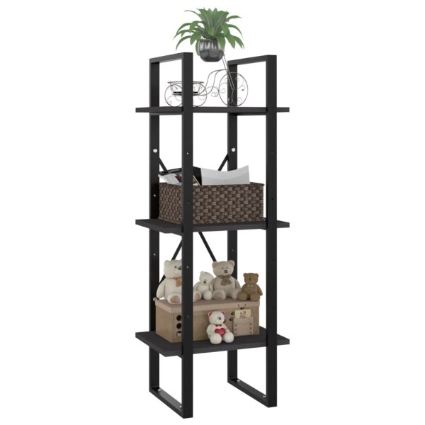 Libreria A 3 Ripiani Grigia 40x30x105 Cm In Legno Multistrato - Image 5