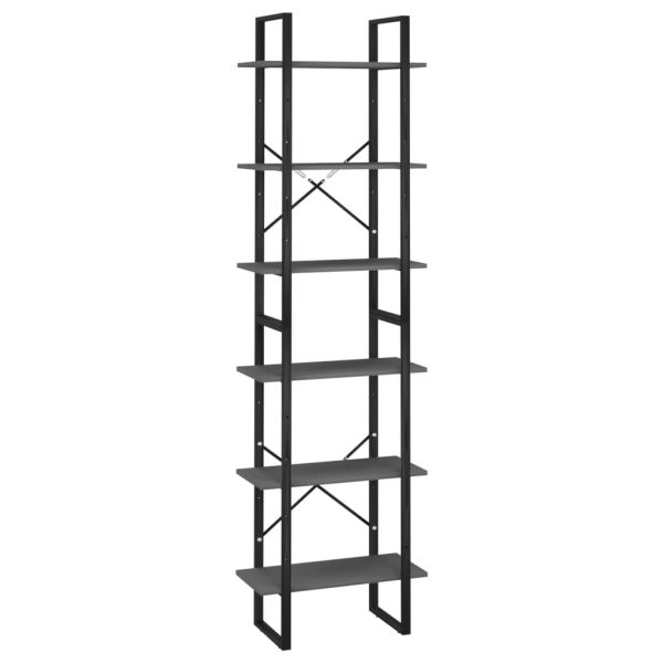 Scaffale Portaoggetti Grigio 60x30x210 Cm In Legno Multistrato - Image 2