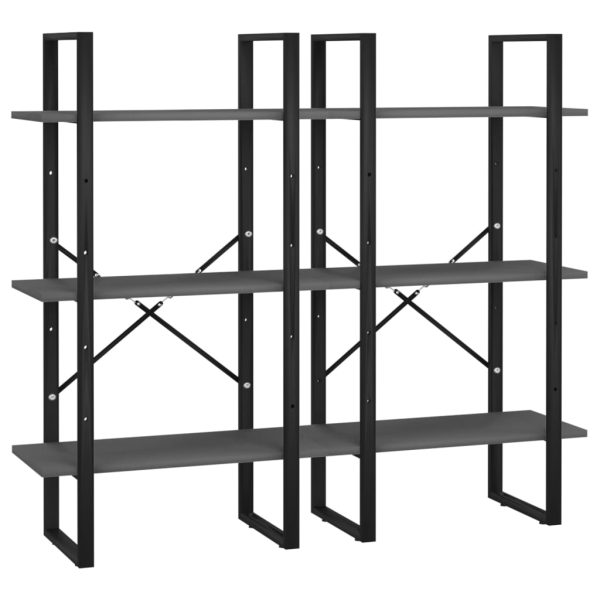 Scaffale Portaoggetti Grigio 60x30x210 Cm In Legno Multistrato - Image 3