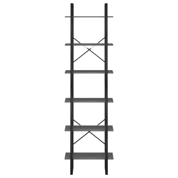 Scaffale Portaoggetti Grigio 60x30x210 Cm In Legno Multistrato - Image 5
