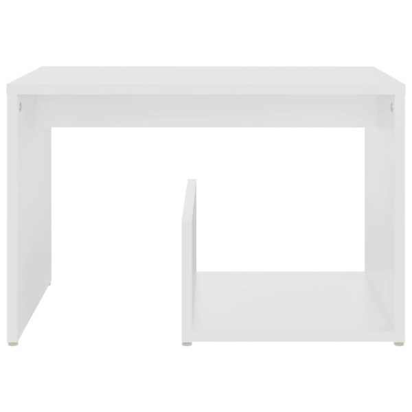 Tavolino Bianco 59x36x38 Cm In Legno Multistrato - Image 4