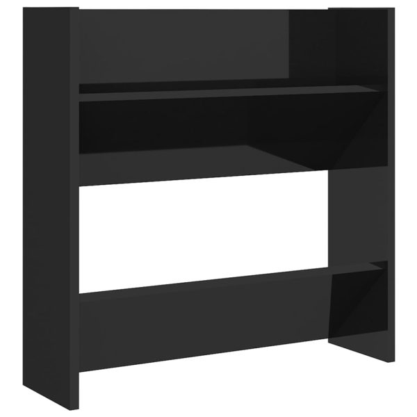 Scarpiere A Muro 4pz Nero Lucido 60x18x60cm Legno Multistrato - Image 5
