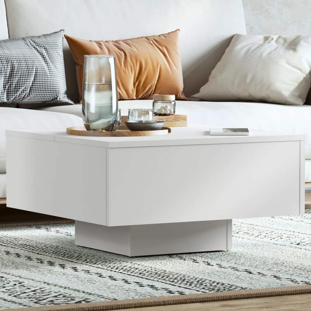 Tavolino Da Salotto Bianco 60x60x31,5 Cm In Legno Multistrato