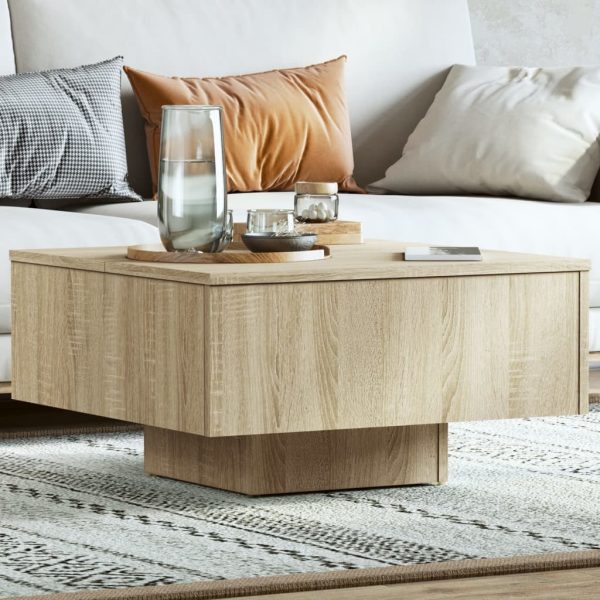 Tavolino Salotto Rovere Sonoma 60x60x31,5 Cm Legno Multistrato