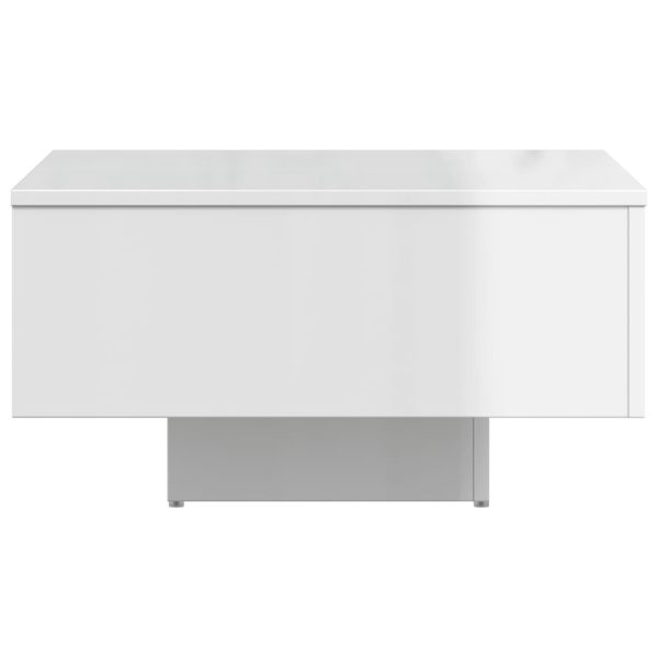 Tavolino Salotto Bianco Lucido 60x60x31,5 Cm Legno Multistrato - Image 5