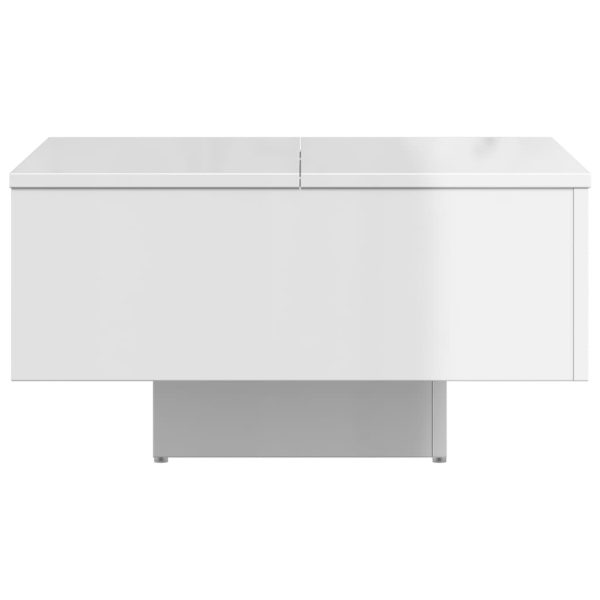 Tavolino Salotto Bianco Lucido 60x60x31,5 Cm Legno Multistrato - Image 6