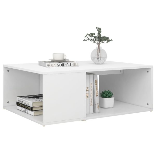 Tavolino Da Salotto Bianco 90x67x33 Cm In Legno Multistrato - Image 5