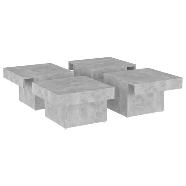 Tavolino Da Salotto Grigio Cemento 90x90x28cm Legno Multistrato - Image 4