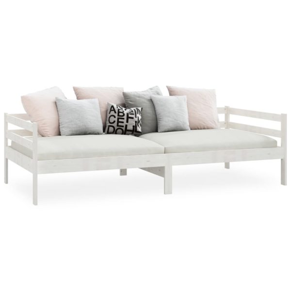 Dormeuse Bianca In Legno Massello Di Pino 90x200 cm - Image 4
