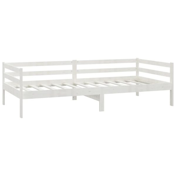 Dormeuse Bianca In Legno Massello Di Pino 90x200 cm - Image 5