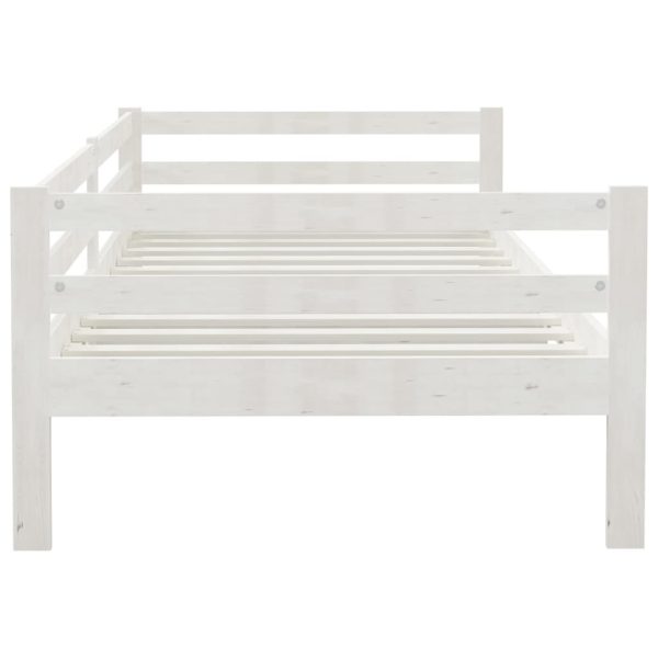 Dormeuse Bianca In Legno Massello Di Pino 90x200 cm - Image 6