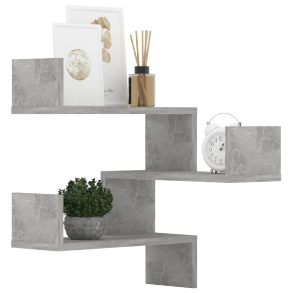 Scaffali Angolari Muro 2pz Grigio Cemento 40x40x50 Multistrato - Image 4