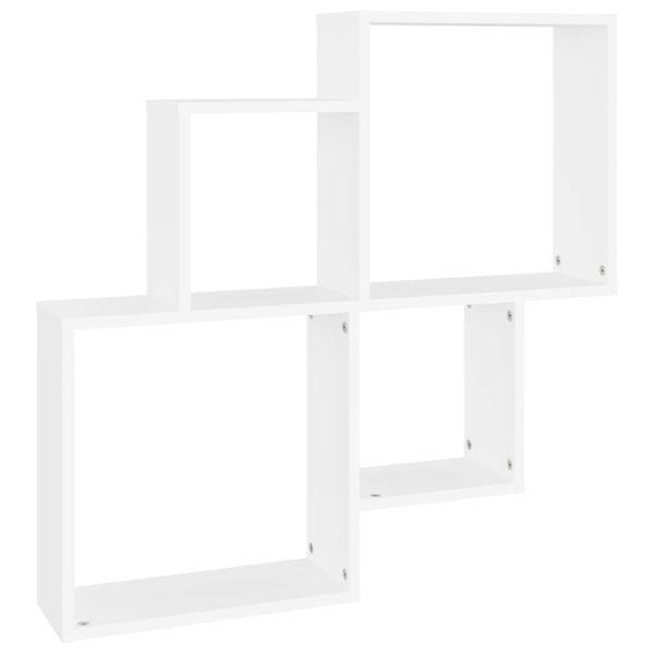 Mensola Da Parete A Cubo Bianca 80x15x78,5 Cm In Multistrato - Image 2