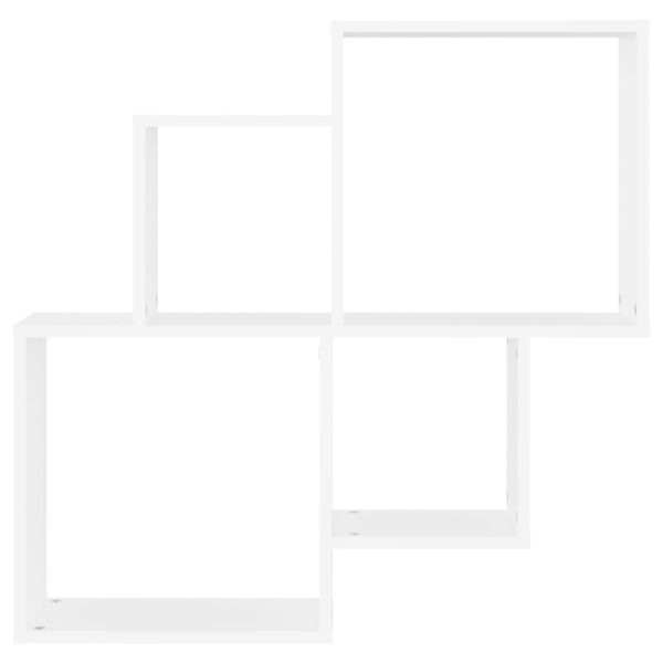 Mensola Da Parete A Cubo Bianca 80x15x78,5 Cm In Multistrato - Image 3