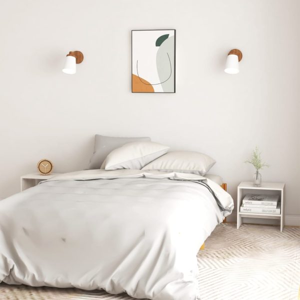 Comodini 2 Pz Bianchi 40x30,5x40 Cm In Legno Massello Di Pino - Image 3