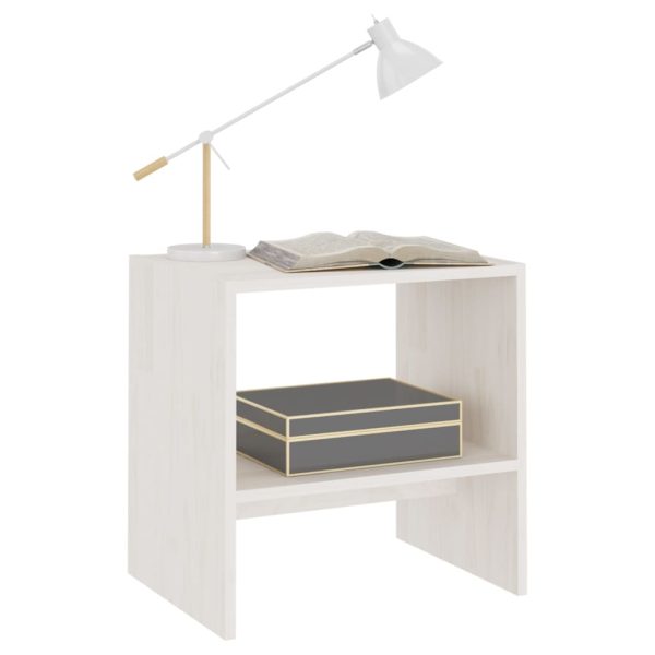Comodini 2 Pz Bianchi 40x30,5x40 Cm In Legno Massello Di Pino - Image 4