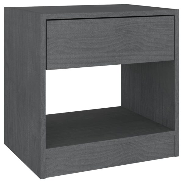 Comodini 2 Pz Grigi 40x31x40 Cm In Legno Massello Di Pino - Image 5