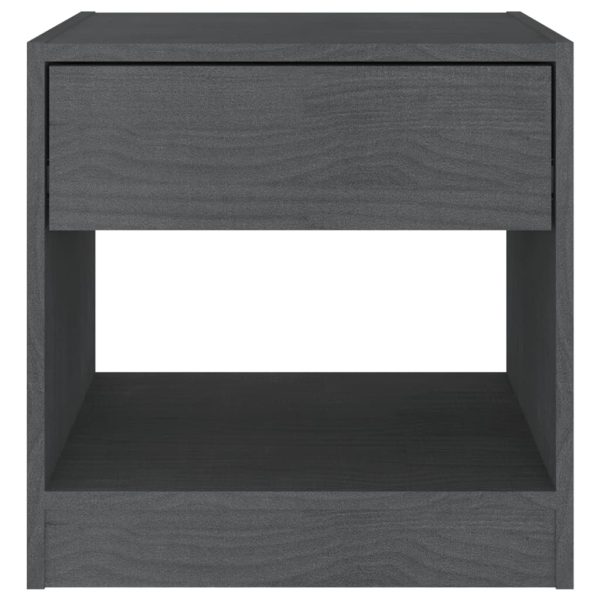 Comodini 2 Pz Grigi 40x31x40 Cm In Legno Massello Di Pino - Image 6