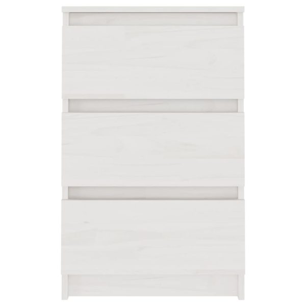 Comodini 2 Pz Bianchi 40x29,5x64 Cm In Legno Massello Di Pino - Image 4