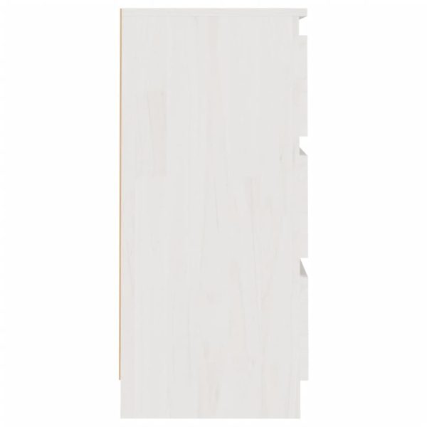 Comodini 2 Pz Bianchi 40x29,5x64 Cm In Legno Massello Di Pino - Image 5