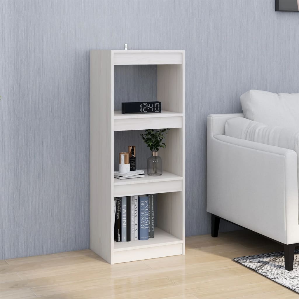 Libreria/divisorio Bianco 40x30x103,5 Cm Legno Massello Di Pino - Image 3