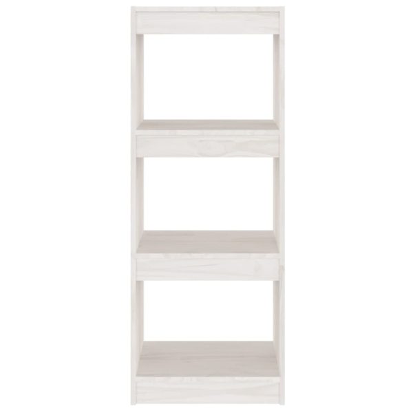 Libreria/divisorio Bianco 40x30x103,5 Cm Legno Massello Di Pino - Image 5