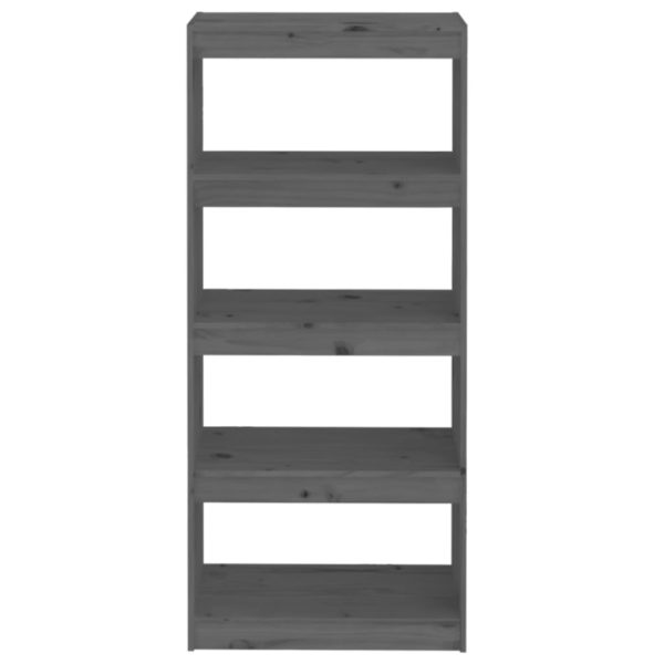 Libreria/divisorio Grigio 60x30x135,5 Cm Legno Massello Di Pino - Image 5