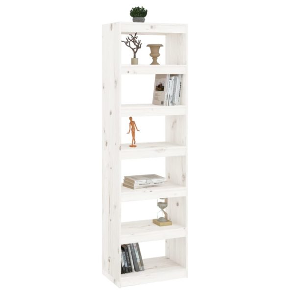 Libreria/divisorio Bianco 60x30x199,5 Cm Legno Massello Di Pino - Image 3