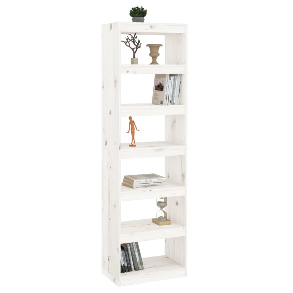 Libreria/divisorio Bianco 60x30x199,5 Cm Legno Massello Di Pino - Image 3