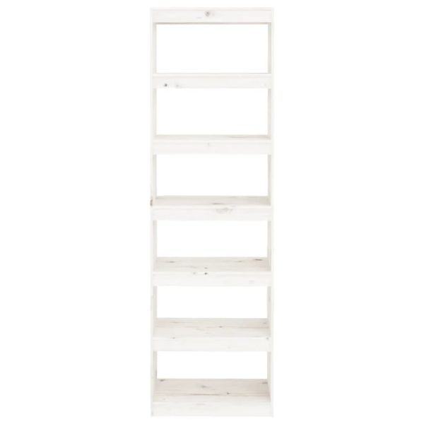 Libreria/divisorio Bianco 60x30x199,5 Cm Legno Massello Di Pino - Image 5