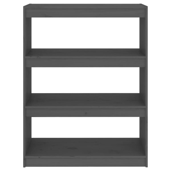 Libreria/divisorio Grigio 80x30x103,5 Cm In Massello Di Pino - Image 5