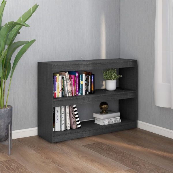 Libreria/divisorio Grigio 100x30x71,5 Cm In Legno Massello Di Pino - Image 3