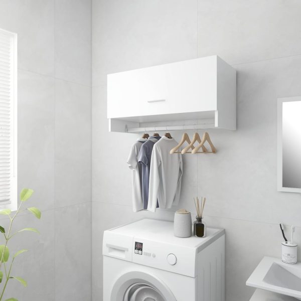Armadio Bianco Lucido 70x32,5x35 Cm In Legno Multistrato - Image 3