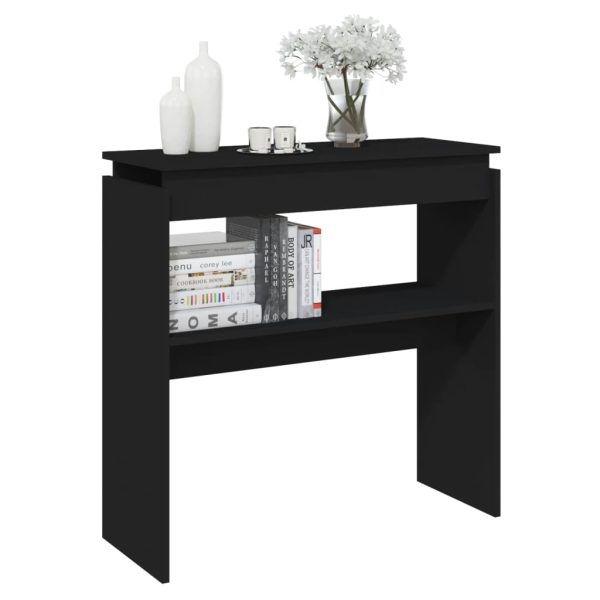 Tavolino Consolle Nero 80x30x80 Cm In Legno Multistrato - Image 3