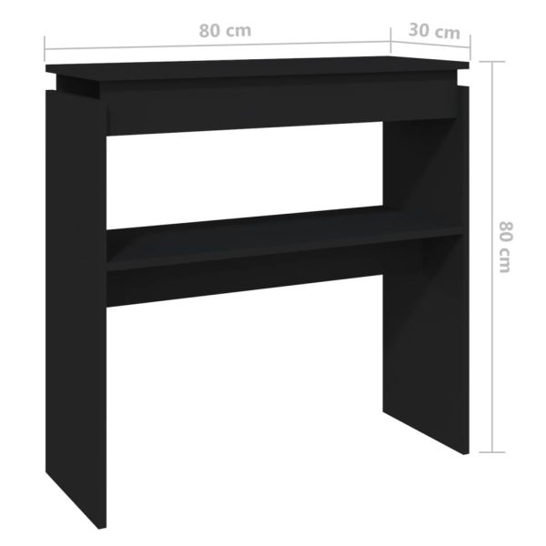 Tavolino Consolle Nero 80x30x80 Cm In Legno Multistrato - Image 6