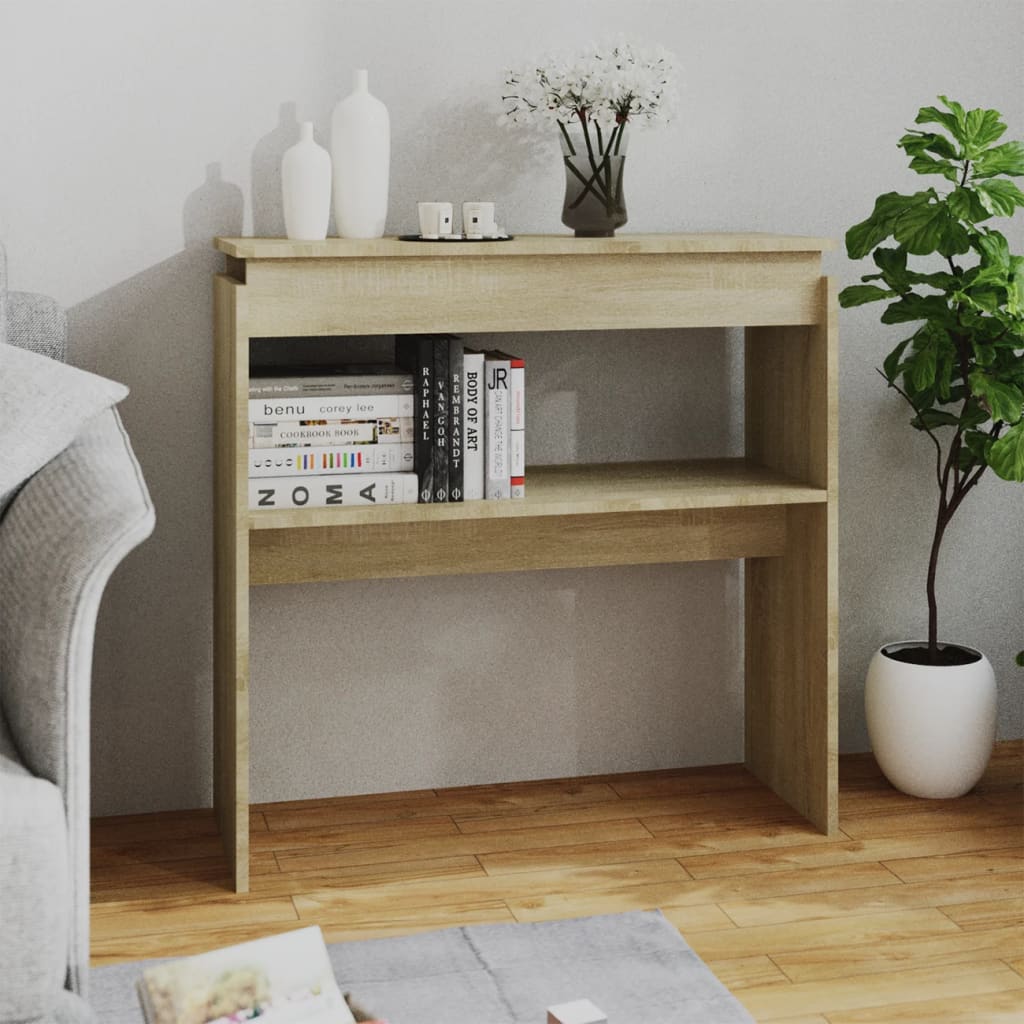 Tavolino Consolle Rovere Sonoma 80x30x80cm In Legno Multistrato