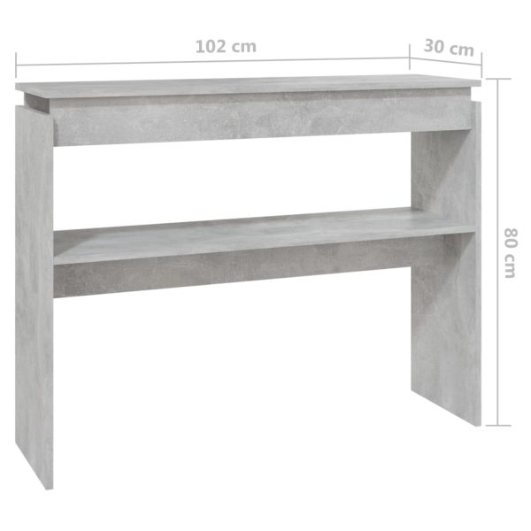 Tavolino Consolle Grigio Cemento 102x30x80cm Legno Multistrato - Image 6