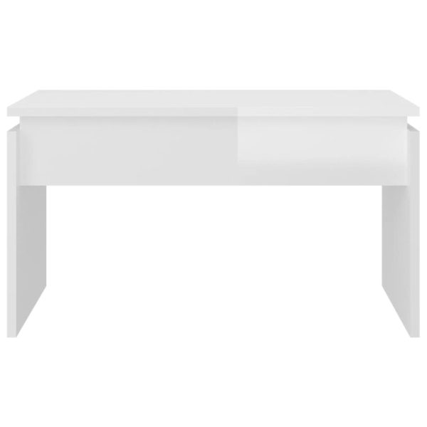 Tavolino Da Salotto Bianco Lucido 68x50x38 Cm Legno Multistrato - Image 5
